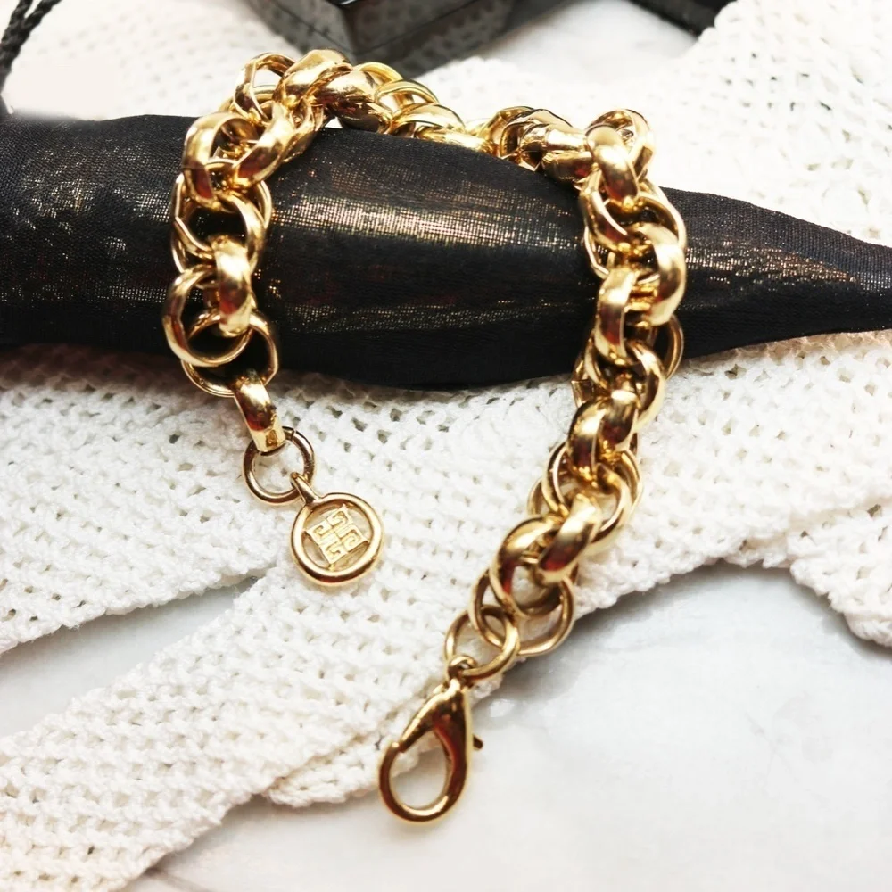 ⚜️ Vintage GIVENCHY Gold Logo Bracelet